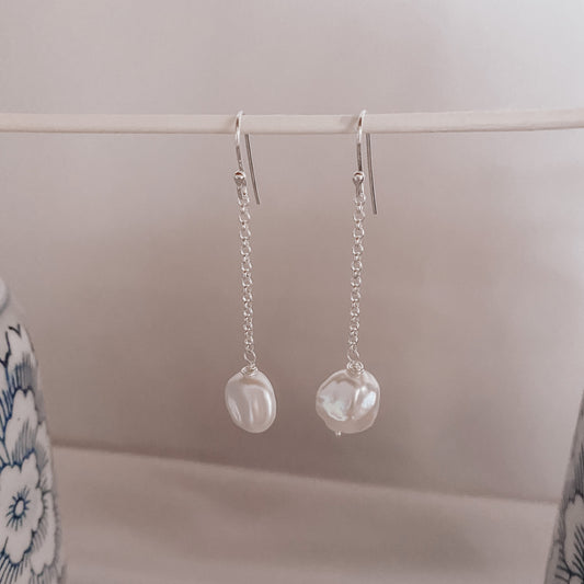 Australian Made Sterling Silver Handcrafted Pearl Earrings